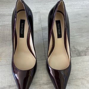 Burgundy White House, Black market gorgeous patten leather heels.